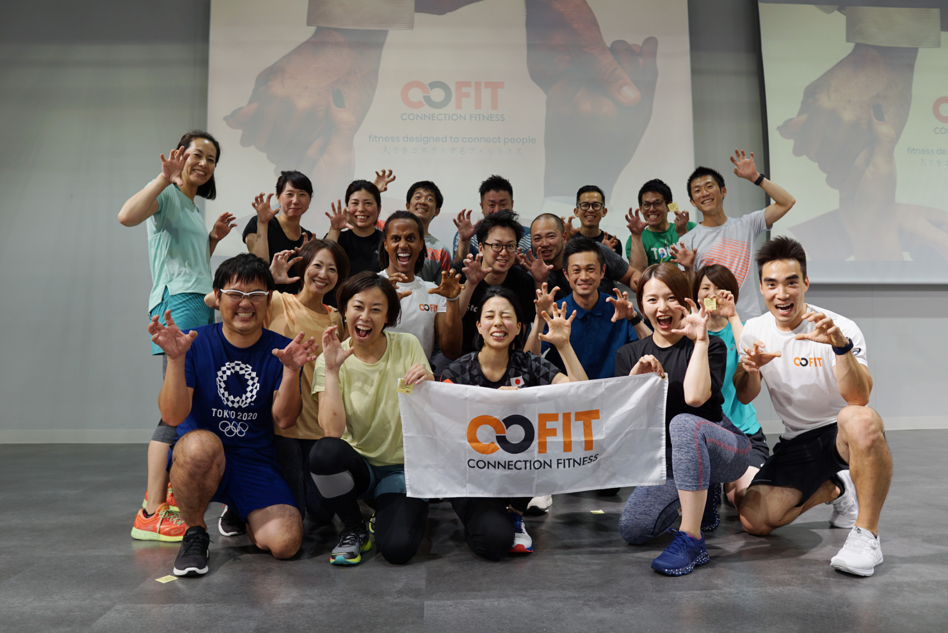 Cofit Asics Japan Office Connection Fitness Group Photo